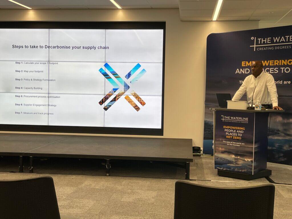Axiom co-founder Daniel Usifoh speaking at The Waterline Summit 2021