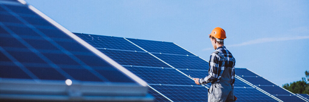Solar panels for sustainable business.
